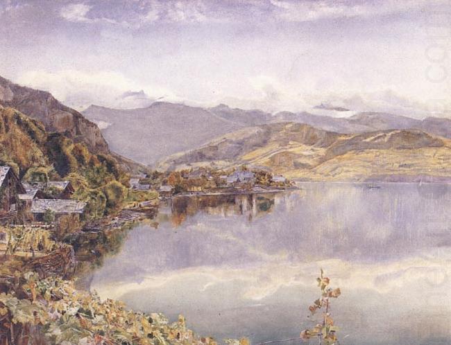 John William Inchbold The Lake of Lucerne,Mont Pilatus in the Distance oil painting picture